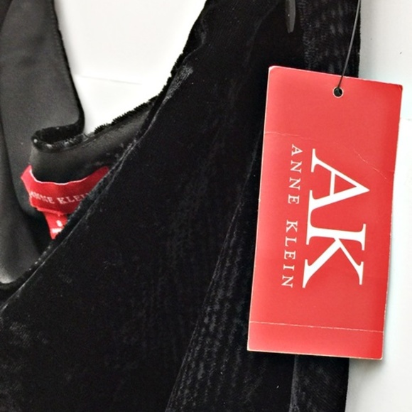 ANNE KLEIN Black Textured Velvet A-Line Skirt Sz 8 - Picture 2 of 8